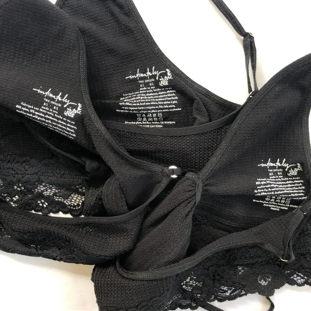 Free People Stevie Lace Trim Bralette NWOT
